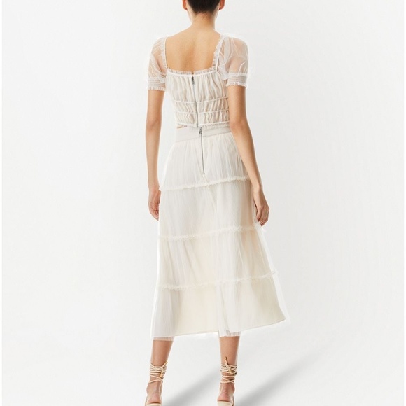 Alice+Olivia Ashlyn shirred crop top Sz M - Picture 4 of 12